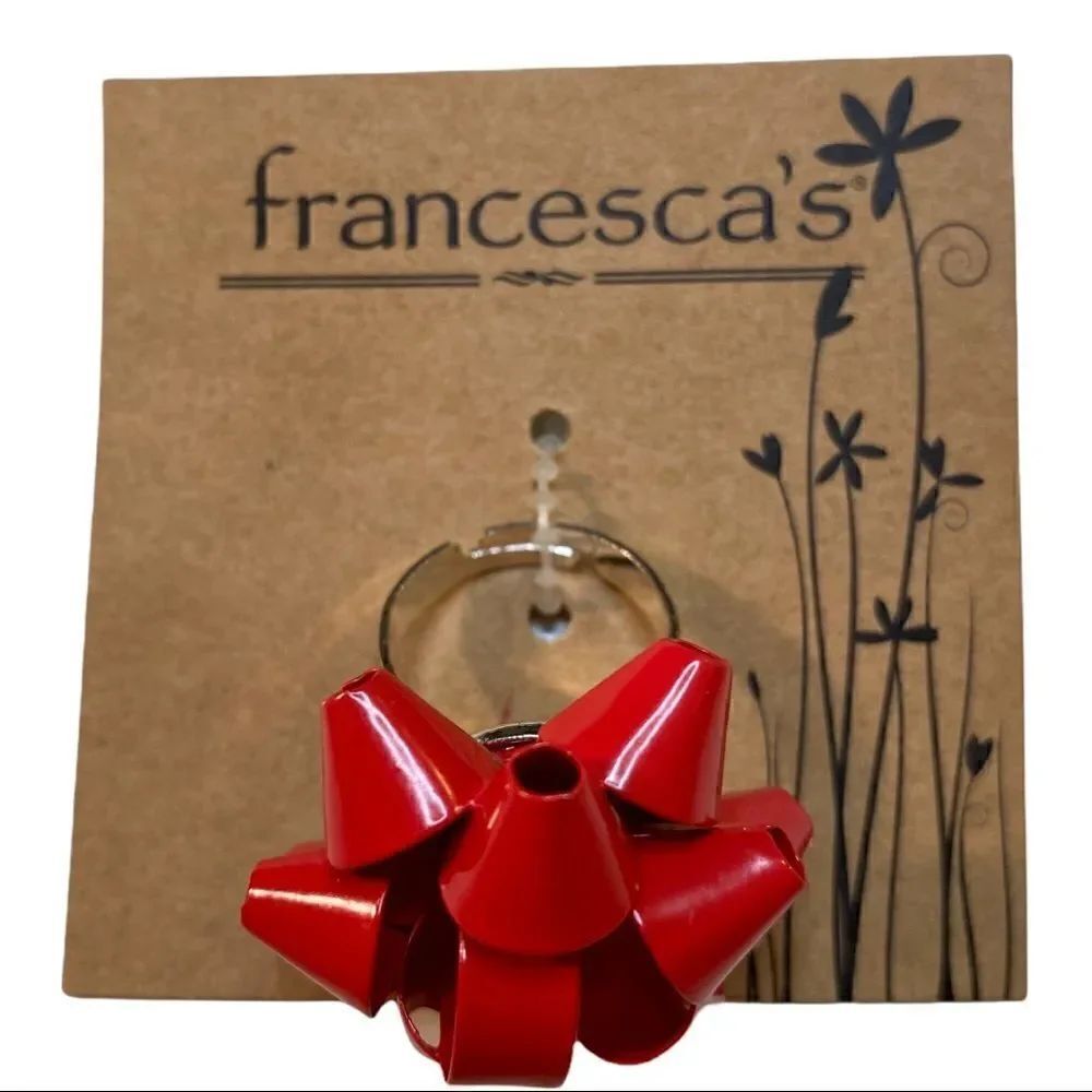 Francescas Red Bow Silver Toned Adjustable Ring! 😍 - Picture 3 of 5